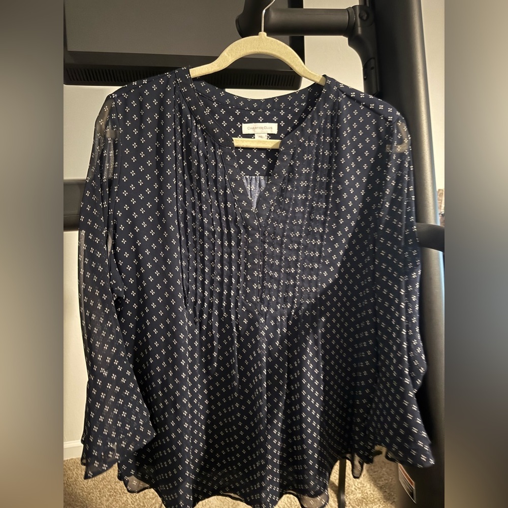 Chiffon lined loose fit blouse